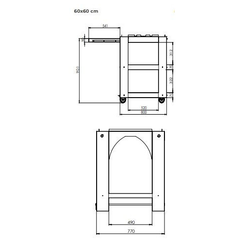 Clementi - Carrello Gold, 60x60, Antracite