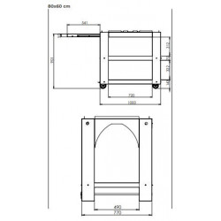 Clementi - Carrello Gold, 80x60, Antracite
