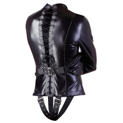 Fetish Collection Imit Leather Straitjacket -...