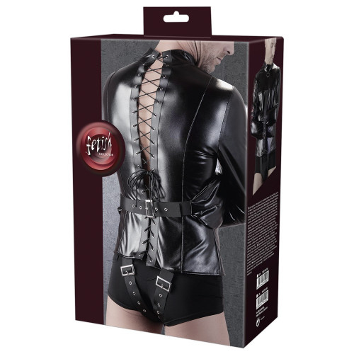 Fetish Collection Imit Leather Straitjacket -...