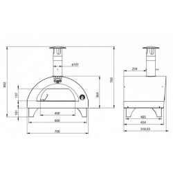 Clementi - Clementino Forno a Legna, 60x40, Antracite