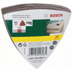 Bosch - Fogli Abrasivi a delta, 25 Pezzi P240 93 mm