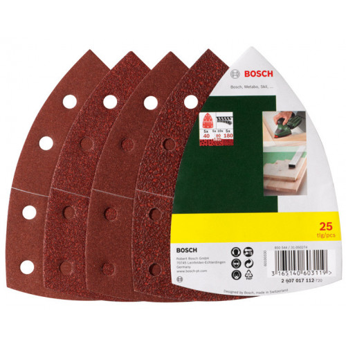 Bosch 25 Fogli Abrasivi Palmare P40-80-120-180...