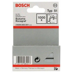 Bosch Graffetta a filo piatto Tipo 51 10x1x8mm, 1000pz nella confezione