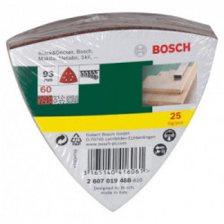 Bosch - 25 Fogli Abrasivi a Delta P60 93 mm