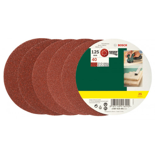 Bosch - 25 Fogli Abrasivi Rotoorbitale P40 Ø...