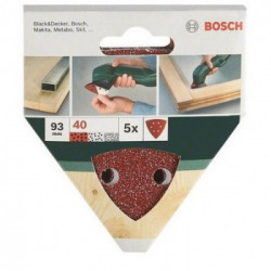 Bosch 5 Fogli abrasivi per levigatrici a delta RedWood Top 105mm, G60, applicazione a strappo 6 fori
