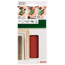 Bosch Set di fogli abrasivi per levigatrici orbitali, 10 pz. 93 x 185, 80