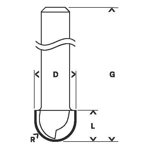 Bosch fresa a raggio concavo HM 20x13x8mm