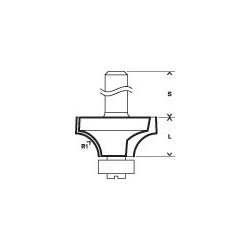 Bosch Fresa per arrotondare 12 mm, R1 12 mm, L 19 mm, G 70 mm