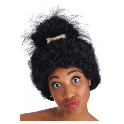IT Parrucca afro con osso in valigetta