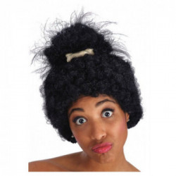 IT Parrucca afro con osso in valigetta