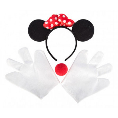 Set topolina (cerchietto, guanti e naso) in...