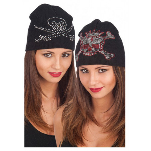 Berretto di lana con teschio mod.ass. in busta...