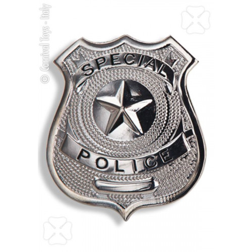 Distintivo poliziotto in metallo in busta su...