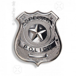 Distintivo poliziotto in metallo in busta su cartoncino