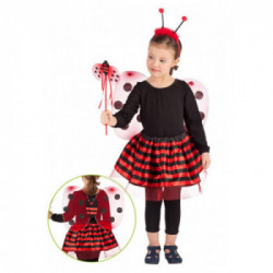 Set coccinella bimba (ali h.cm.30x50 ca., gonna, cerchietto e bacchetta) in busta c/gancio