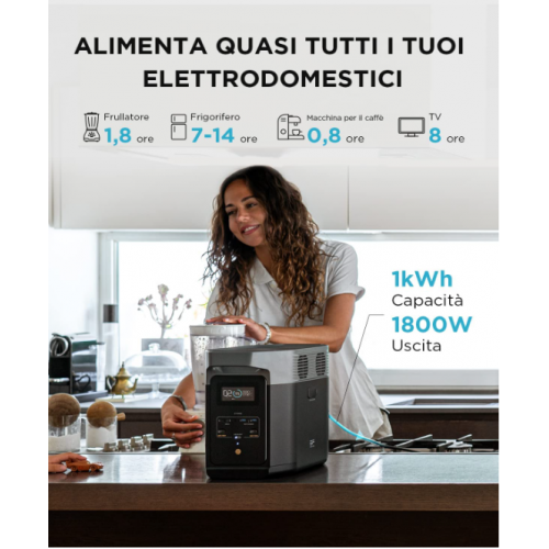 EcoFlow DELTA 2 Generatore Alimentatore mobile,...