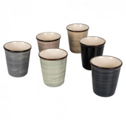 Villa D'Este Home Tivoli 'Baita Stones', Set 6 Bicchieri in Ceramica