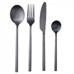 Villa D'Este Home Tivoli 'Stylo', Set Posate 24 Pezzi, Nero Opaco