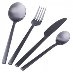 Villa D'Este Home Tivoli 'Stylo', Set Posate 24 Pezzi, Nero Opaco