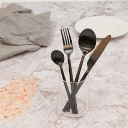 Villa D'Este Home Tivoli 'Stylo', Set Posate 24 Pezzi, Nero Opaco