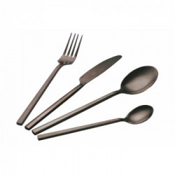 Villa D'Este Home Tivoli 'Stylo', Set Posate 24 Pezzi, Nero Lucido