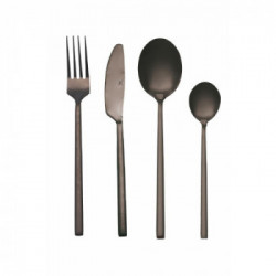 Villa D'Este Home Tivoli 'Stylo', Set Posate 24 Pezzi, Nero Lucido