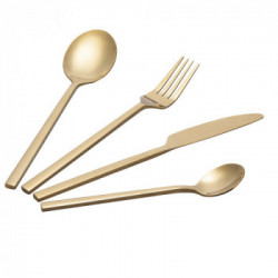 Villa D'Este Home Tivoli 'Stylo', Set Posate 24 Pezzi, Oro Lucido