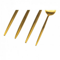 Villa D'Este Home Tivoli 'Preciosa', Set Posate 24 Pezzi, Oro Opaco