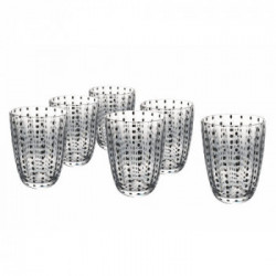 Villa D'Este Home Tivoli 'Kalahari', Set 6 Bicchieri Trasparenti con Decoro