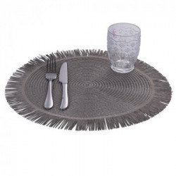 Villa D'Este Home Tivoli 'Shades Of Stone', Set 4 Tovagliette in carta con frange assortite