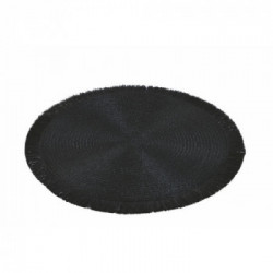 Villa D'Este Home Tivoli, Set 6 Tovagliette Nere con Frange