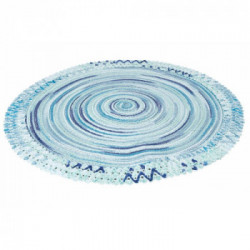 Villa D'Este Home Tivoli 'Shades of Ocean', Set 6 Tovagliette Tonde con Frange Assortite