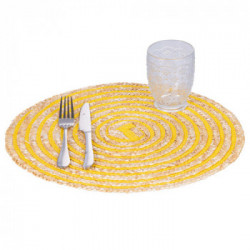 Villa D'Este Home Tivoli 'Spiral Sunset', Set 4 Tovagliette Tonde Assortite