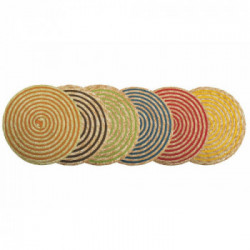 Villa D'Este Home Tivoli 'Spiral', Set 6 Tovagliette Tonde Assortite