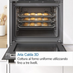 Bosch HRG5785S6 - Forno da Incasso Pirolitico, Serie 6, Funzione Vapore, 71 Litri, WiFi, Classe A