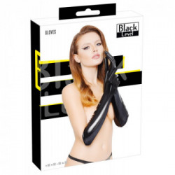 Black Level Vinyl Gloves - Guanti, Lunghi, Neri, Seducenti, Taglia M