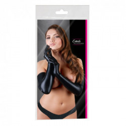 Cottelli Accessoires Gloves Wet Look - Guanti, Extra Lunghi, Neri, Taglia S-L