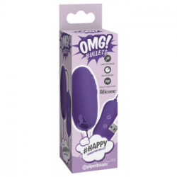 OMG! Happy V Bullet - Vibratore, Uovo, 20 MOD, Silicone, Viola
