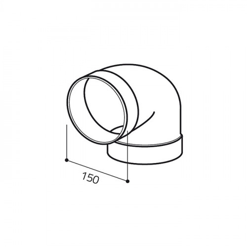 Elica CURVA ROTONDA 90° D150 - Curva Rotonda,...