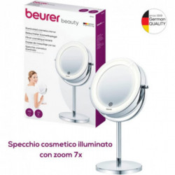 Beurer BS 55 - Specchio Cosmetico Illuminato con Sensore Tattile, Ingrandimento 7X