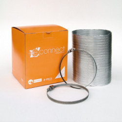 Elica KIT PRIMA INSTALLAZIONE D125 - Tubo Rotondo Alluminio Flessibile + Fascette, Ø125, KIT0094727