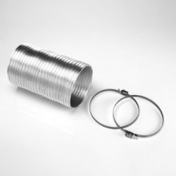 Elica KIT PRIMA INSTALLAZIONE D125 - Tubo Rotondo Alluminio Flessibile + Fascette, Ø125, KIT0094727