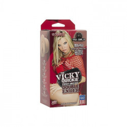 DocJohnson The Vicky Quickie Ultraskyn Double Ende - Masturbatore, Doppio Orifizio, Realistico, Color Pelle, Senza Vibrazione
