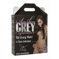 DocJohnson Sasha Grey 5 Piece Collection Flesh - Masturbatore, Set 5 pezzi, Vari Orifizi, Color Pelle, Realistico, Senza