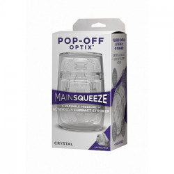 DocJohnson Pop-Off Optix Ultraskyn Stroker Clear - Masturbatore, Senza Vibrazione, Contenitore Aspirante , Compatto, Trasparente