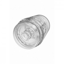 DocJohnson Pop-Off Optix Ultraskyn Stroker Clear - Masturbatore, Senza Vibrazione, Contenitore Aspirante , Compatto, Trasparente