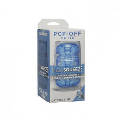 DocJohnson Pop-Off Optix Ultraskyn Stroker Crystal - Masturbatore, Senza Vibrazione, Contenitore Aspirante , Compatto, Azzurro