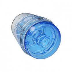 DocJohnson Pop-Off Optix Ultraskyn Stroker Crystal - Masturbatore, Senza Vibrazione, Contenitore Aspirante , Compatto, Azzurro
